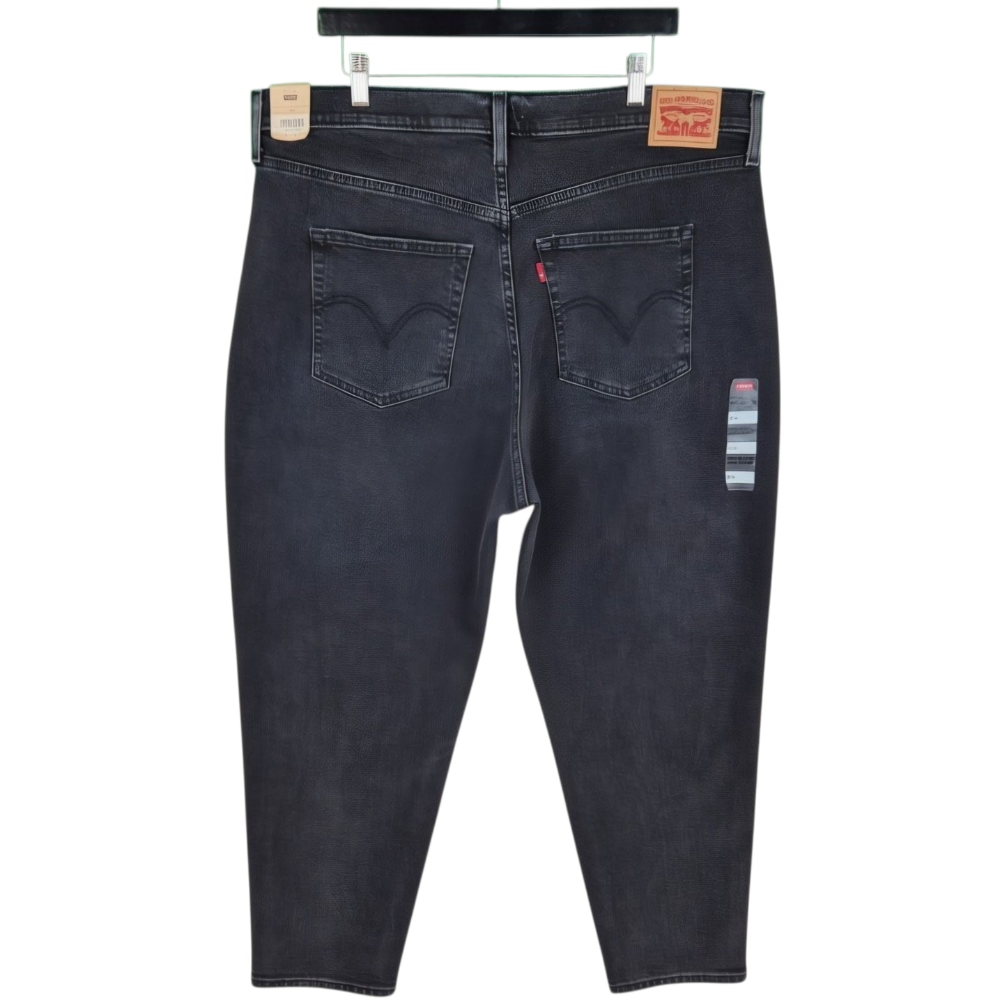 Levis Womens Dark Grey High Waisted Mom Jean Denim W39