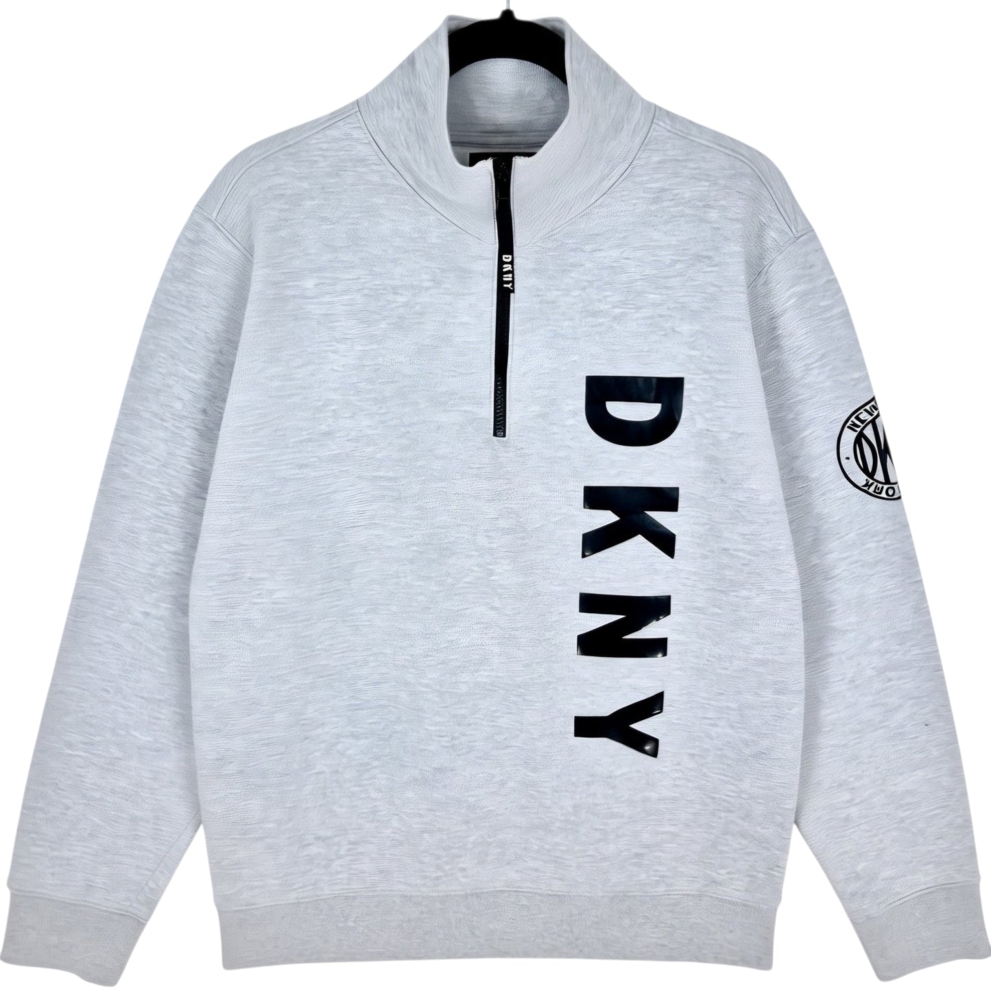 DKNY Light Grey Quarter Zip Sweater Size M