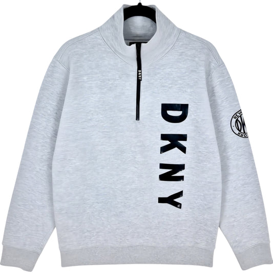 DKNY Light Grey Quarter Zip Sweater Size M