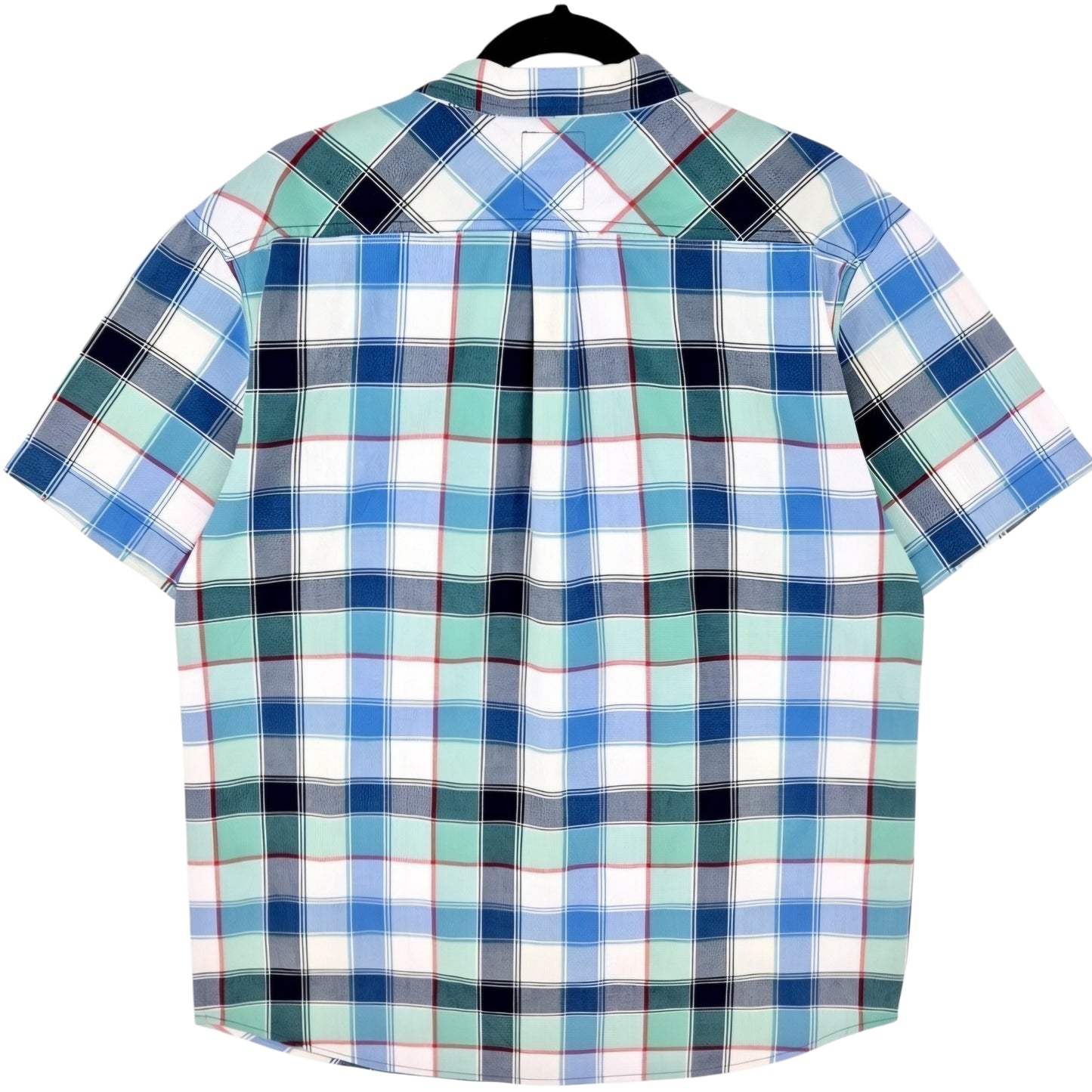Levis Green & Blue Checkered Short Sleeve Button Shirt Size XL