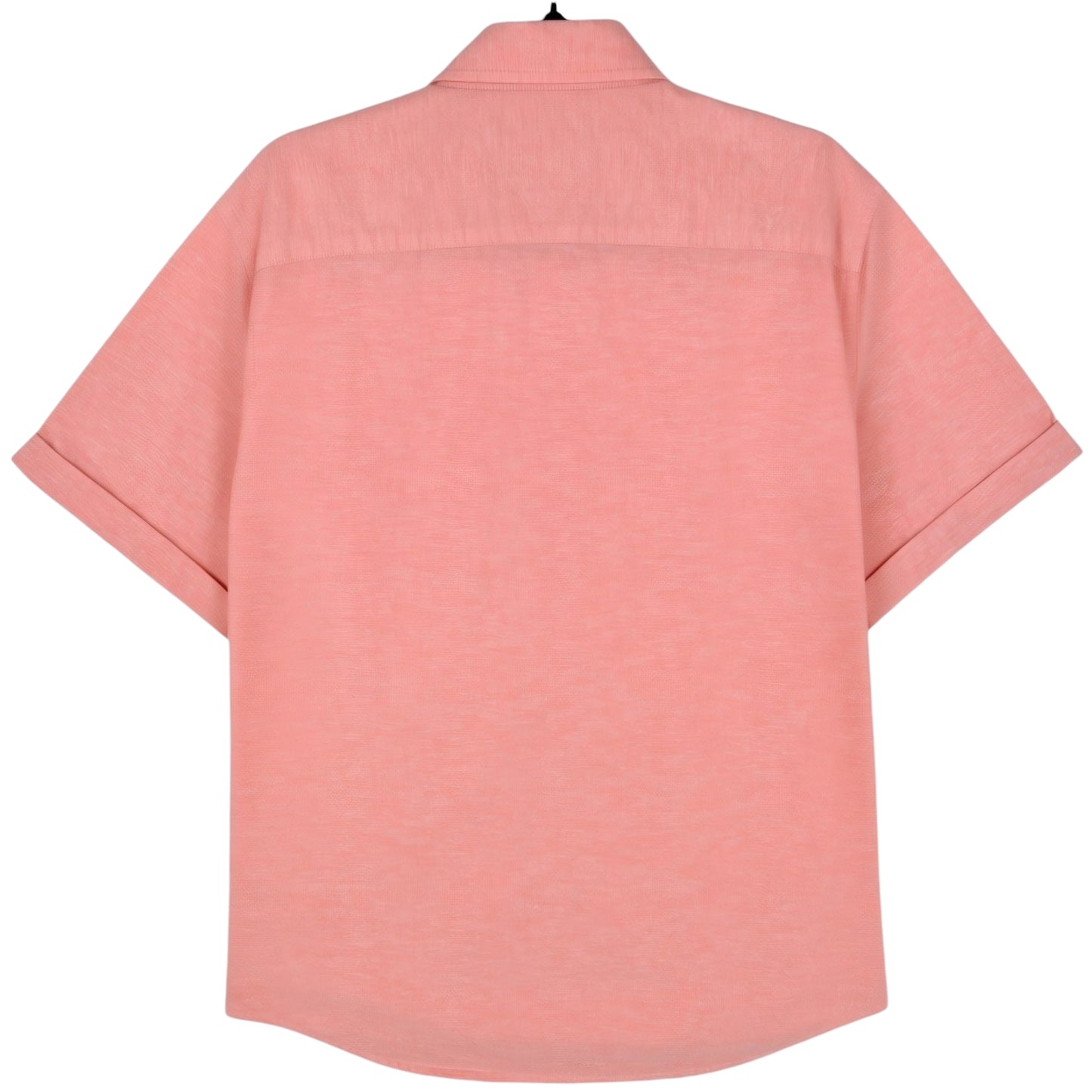 Tommy Hilfiger Peach Pink Cotton Linen Short Sleeve Button Shirt Size L