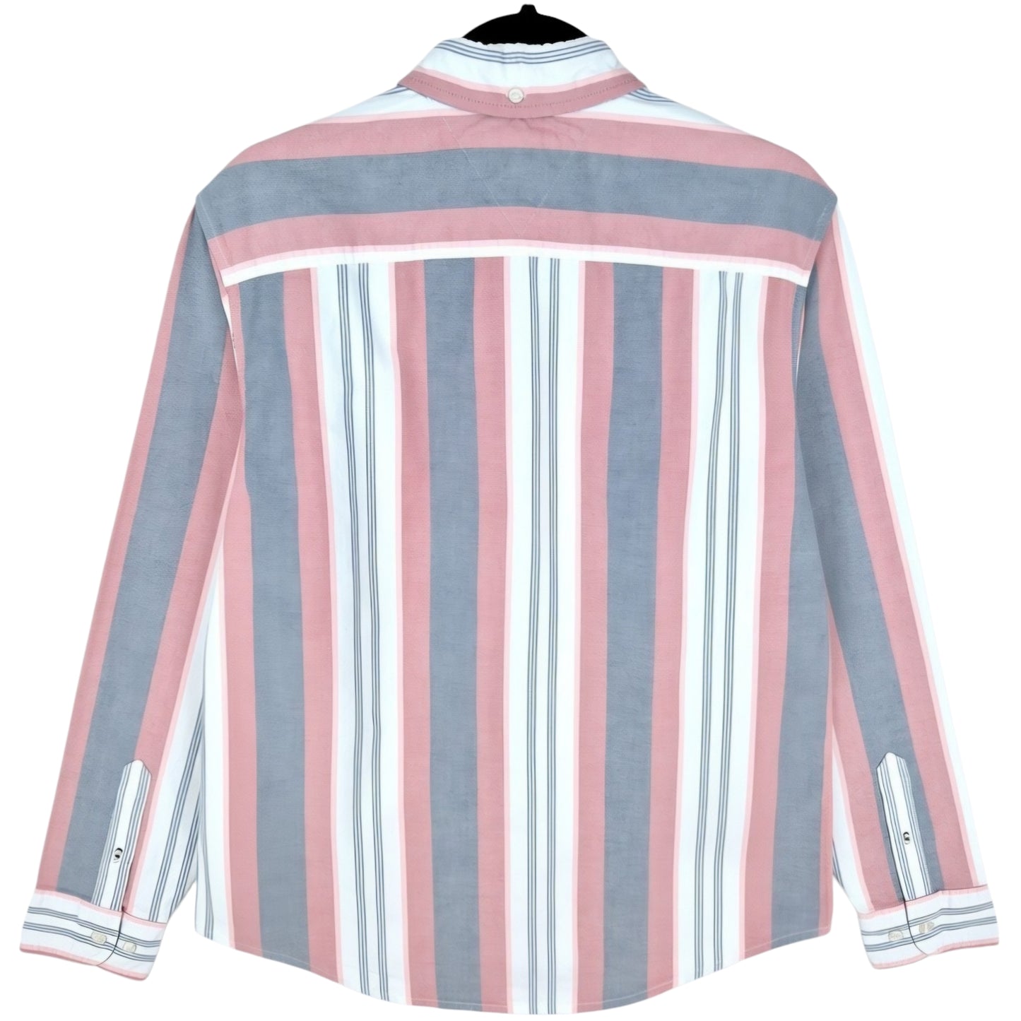 Tommy Hilfiger White & Pink Striped Slim Fit Dress Shirt Size M