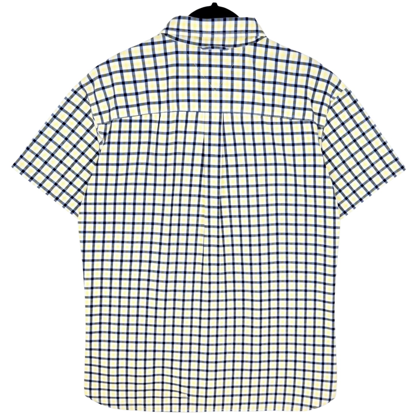 Tommy Hilfiger Yellow Checkered Short Sleeve Button Shirt Size XL