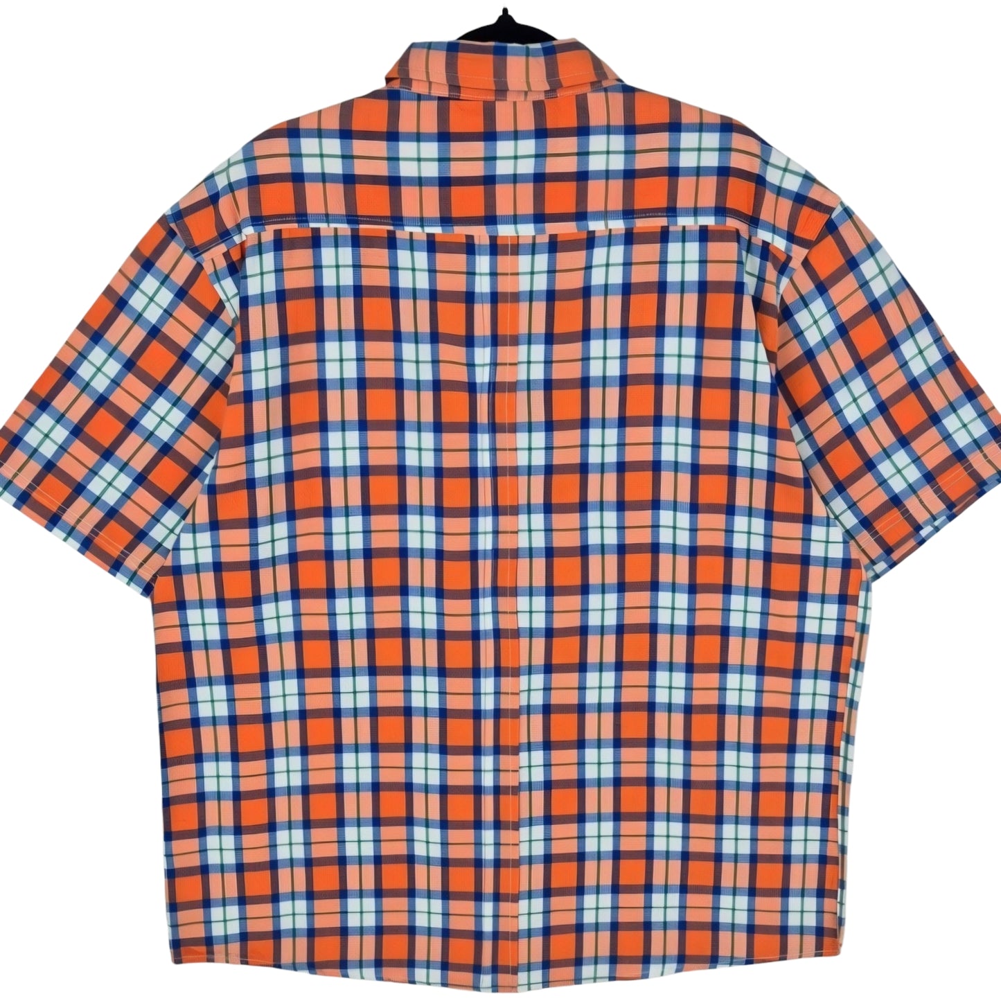 Jeep Orange Textured Short Sleeve Button Shirt Size 2XL