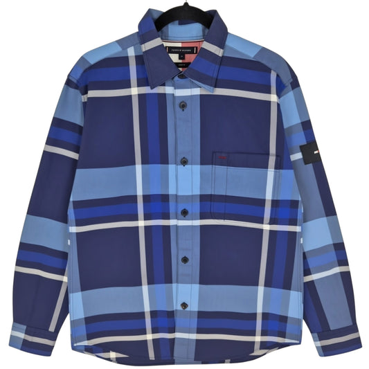 Tommy Hilfiger Blue Checkered Casual Fit Long Sleeve Button Shirt Size M