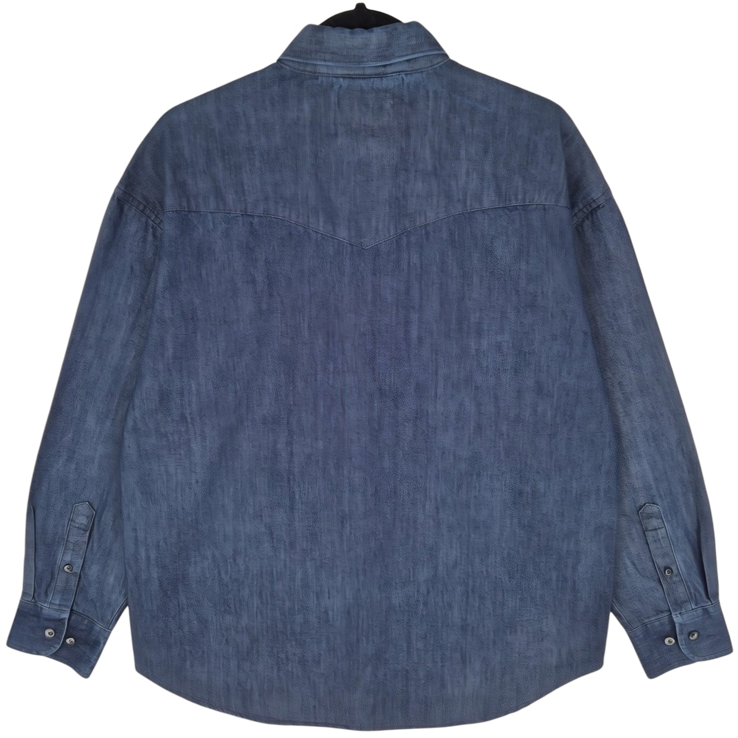 Vintage Wranger 90's American Cowboy Dark Blue Denim Shirt Size L