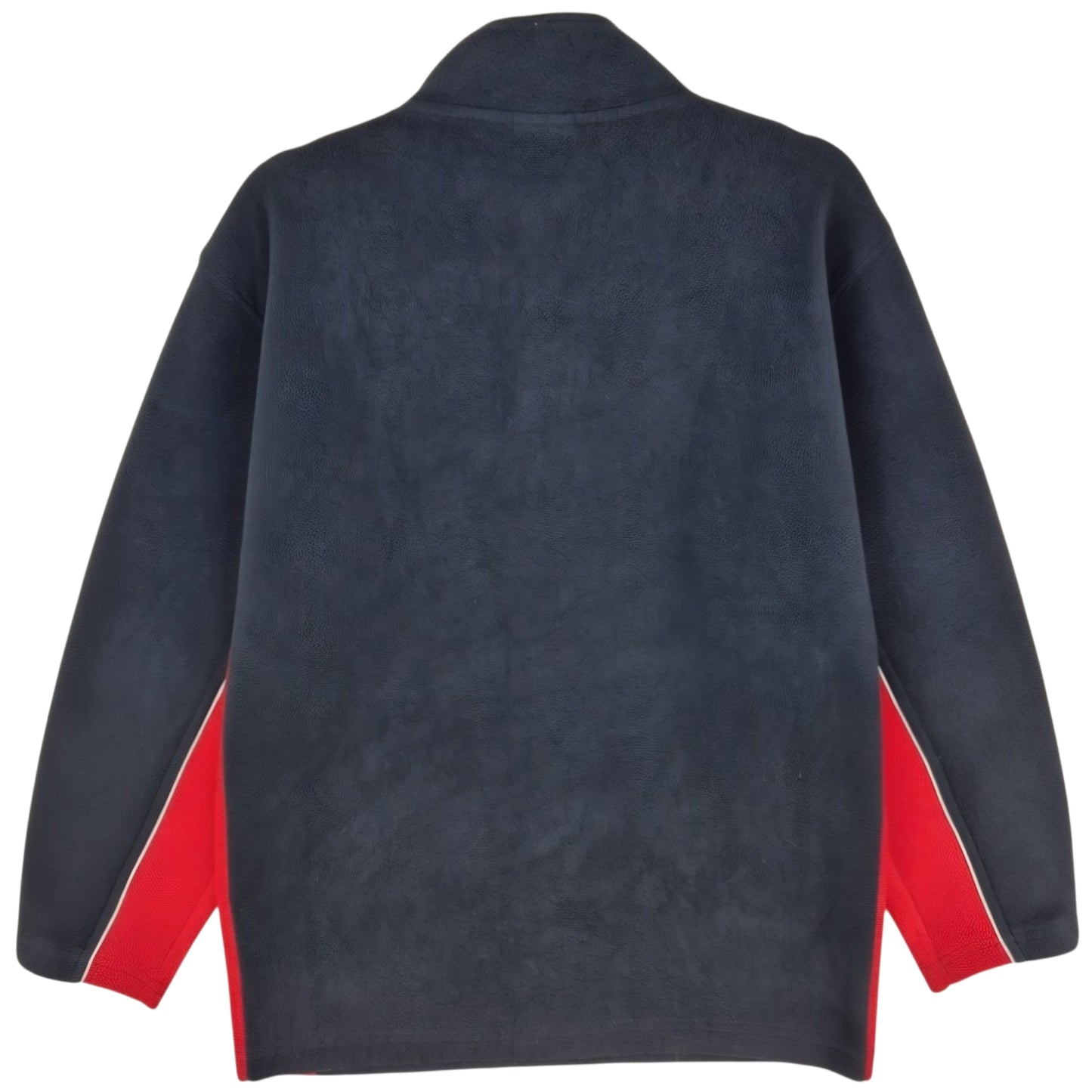 Vintage Russell Athletic Black & Red Slim Quarter Zip Fleece Jumper Size L
