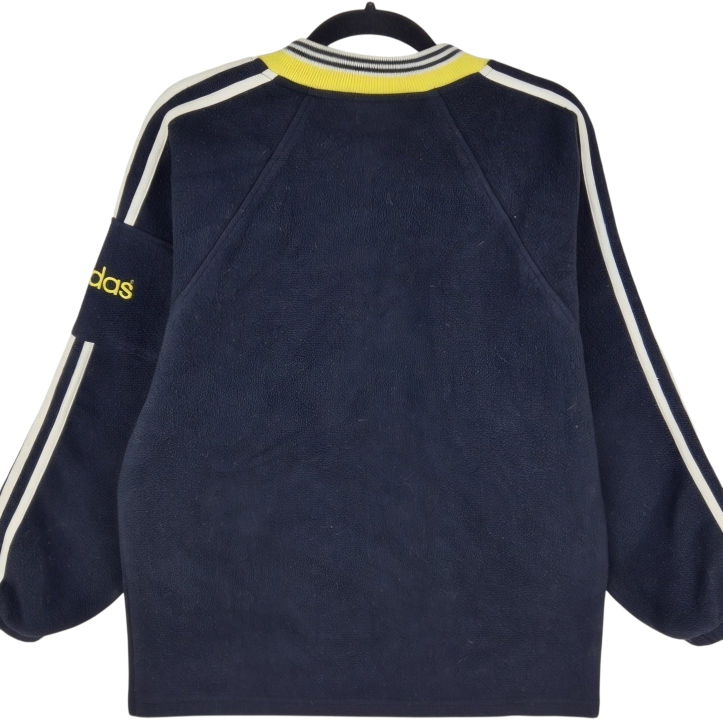 Vintage Adidas 90's Black Quarter Zip Fleece Jumper Size S