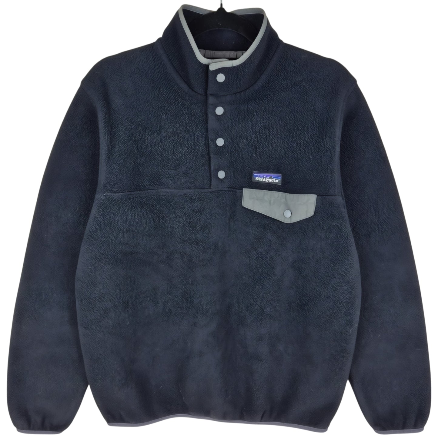 Patagonia Black Quarter Button Fleece Jumper Size M