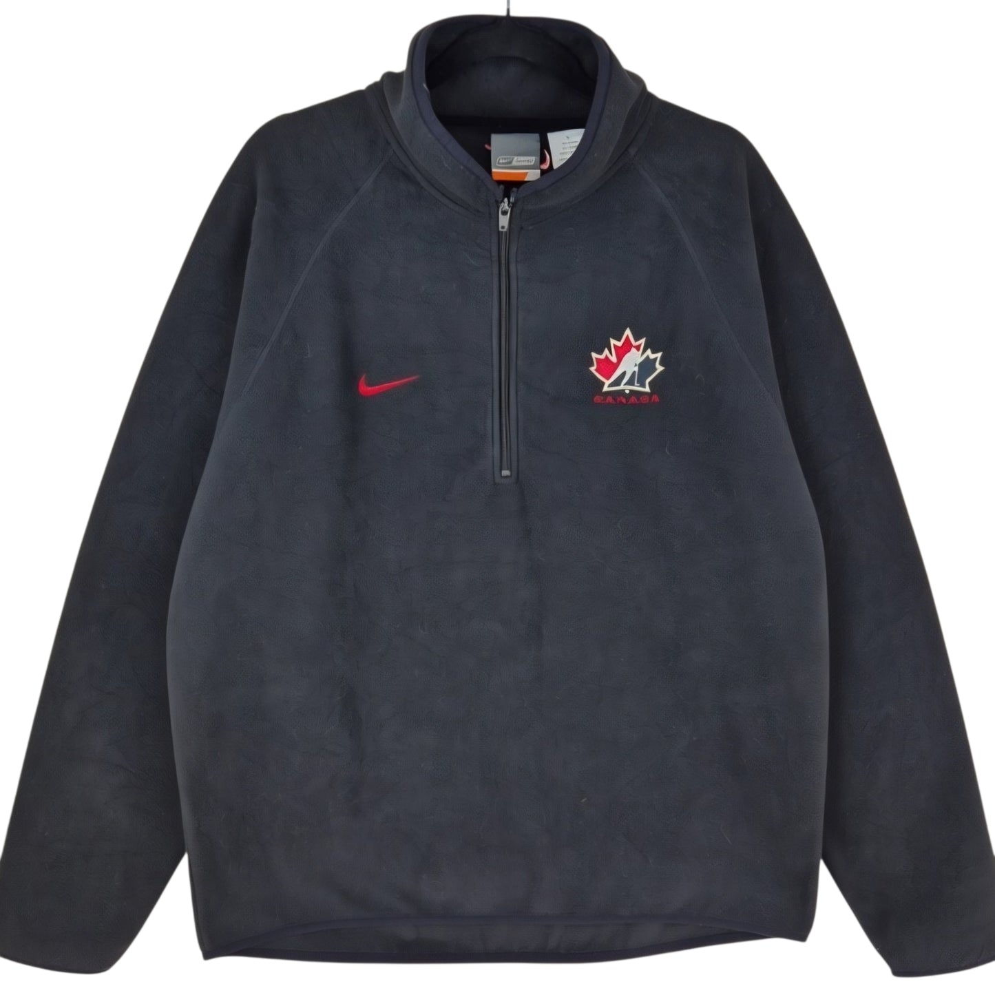 Vintage Nike Bauer 2000's Black Canada Hockey Fleece Jumper Size L