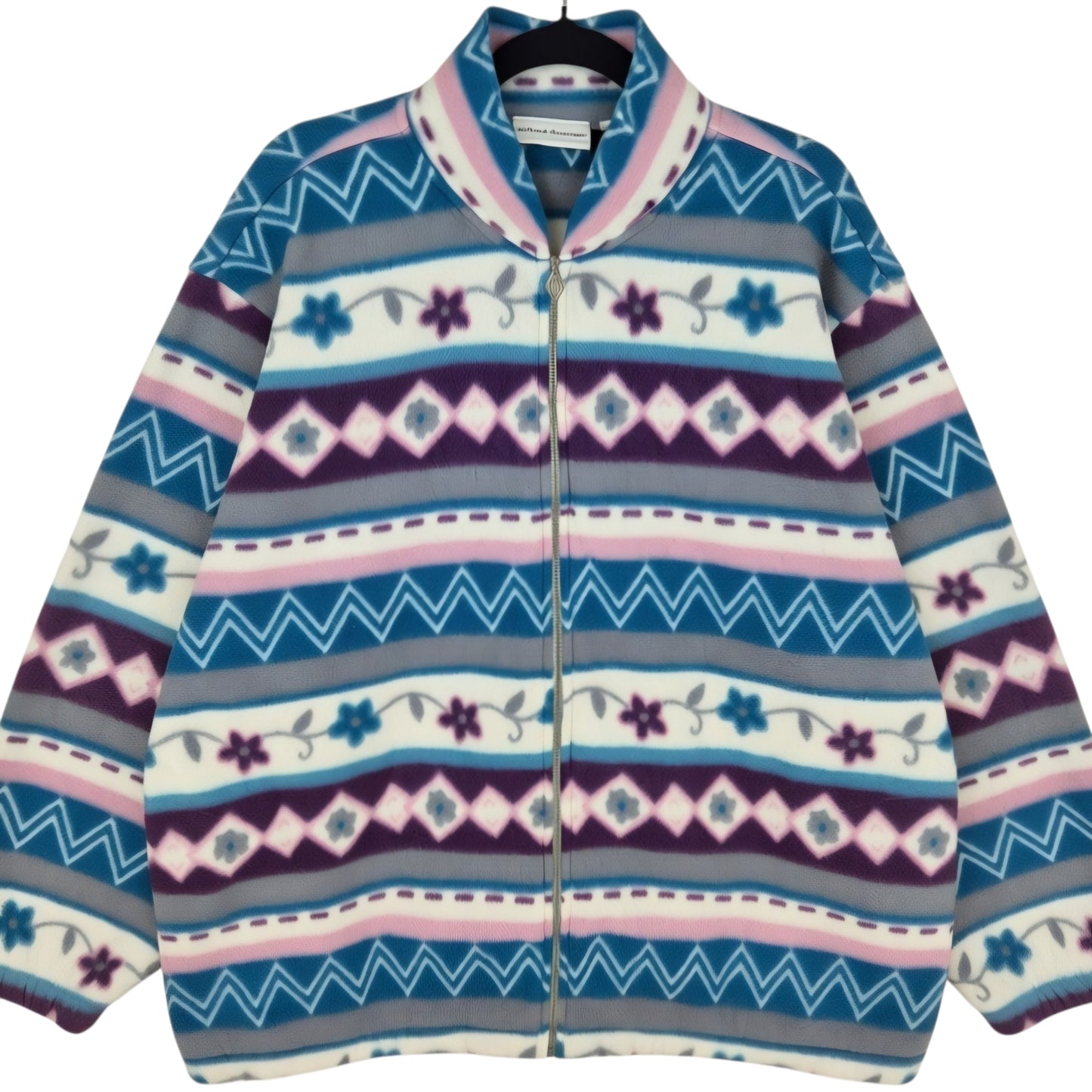 Alfred Dunner Blue & Purple Fleece Zip Jumper Size XL