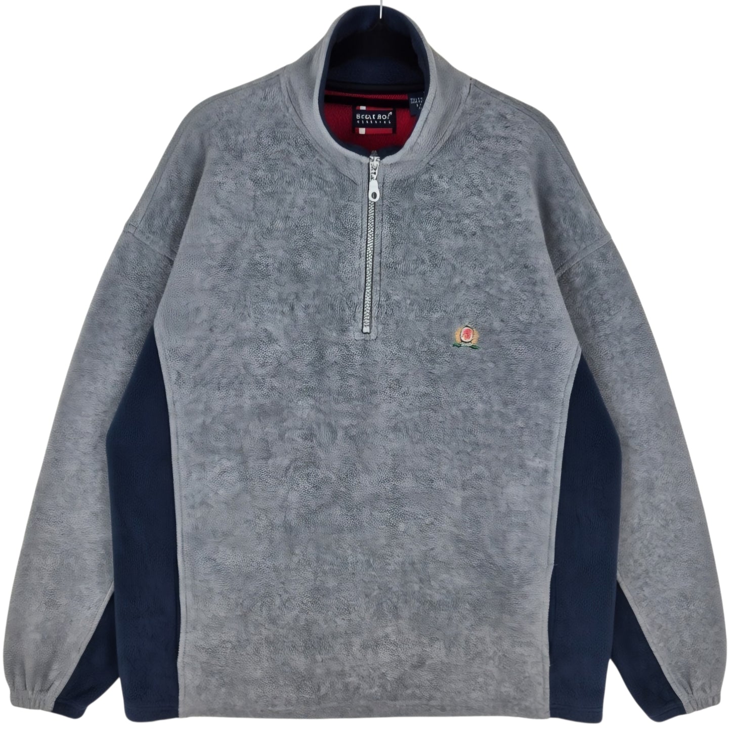 Vintage Bugle Boy 90's Grey Quarter Zip Fleece Jumper Size M