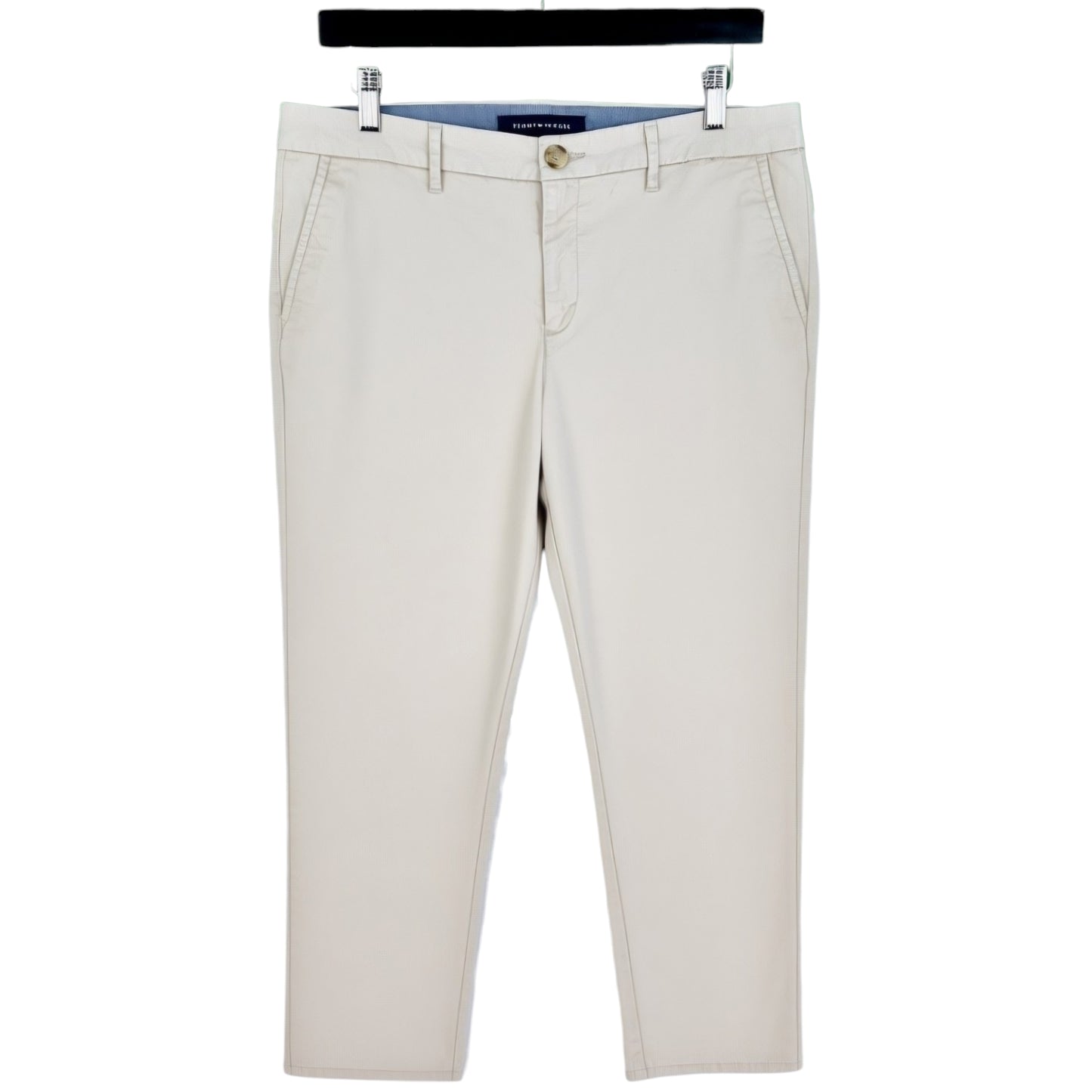 Tommy Hilfiger Womens Cream Brown Tapered Chino Pants W34