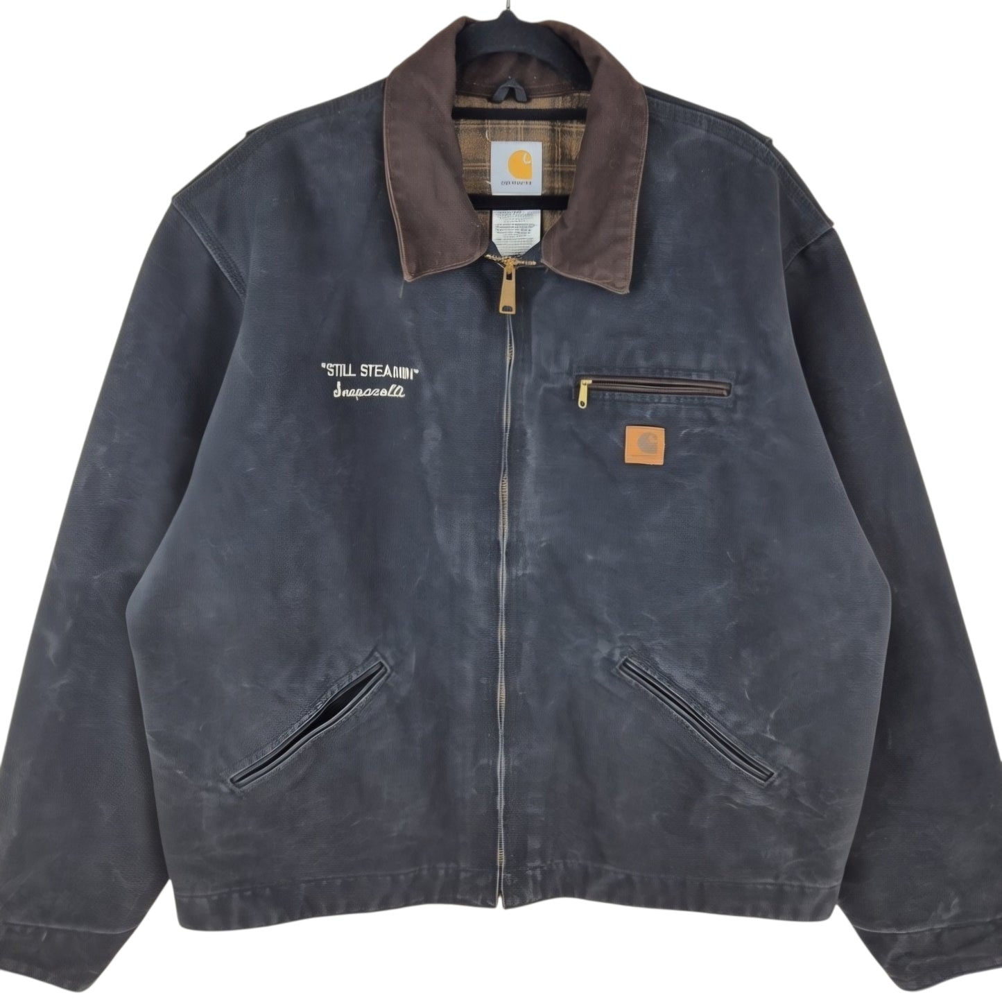 Vintage Carhartt 90's Jackson Lodge Black Heavy Denim Jacket Size XL