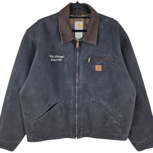 Vintage Carhartt 90's Jackson Lodge Black Heavy Denim Jacket Size XL
