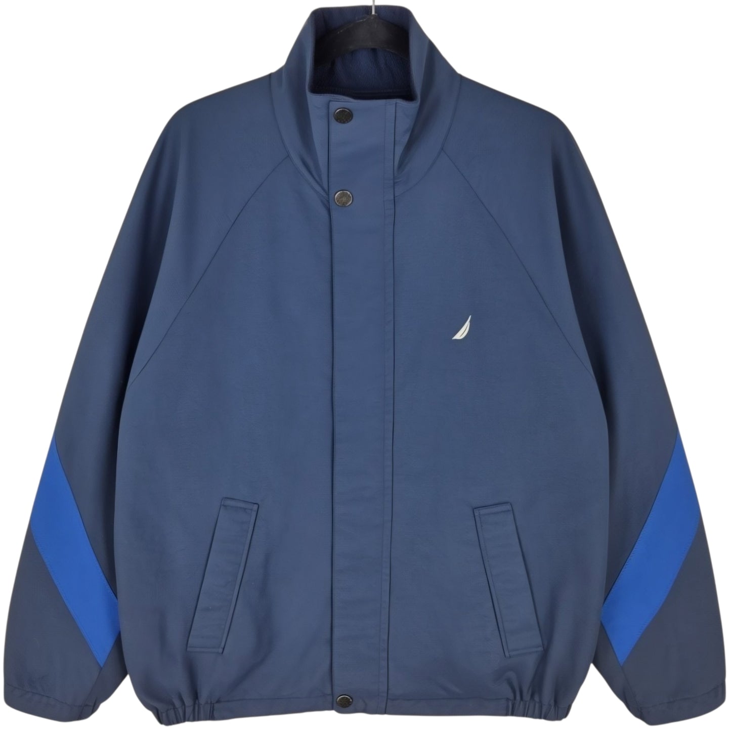 Nautica Dark Blue Nylon Windbreaker Jacket Size L