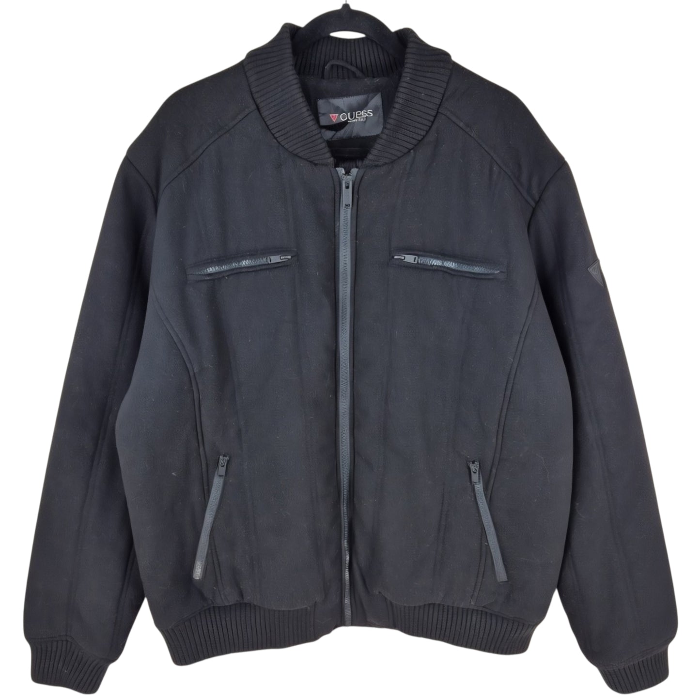 Guess Black Quilted Bomber Jacket Size 2XL