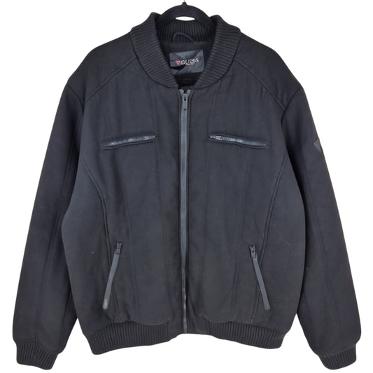 Guess Black Quilted Bomber Jacket Size 2XL