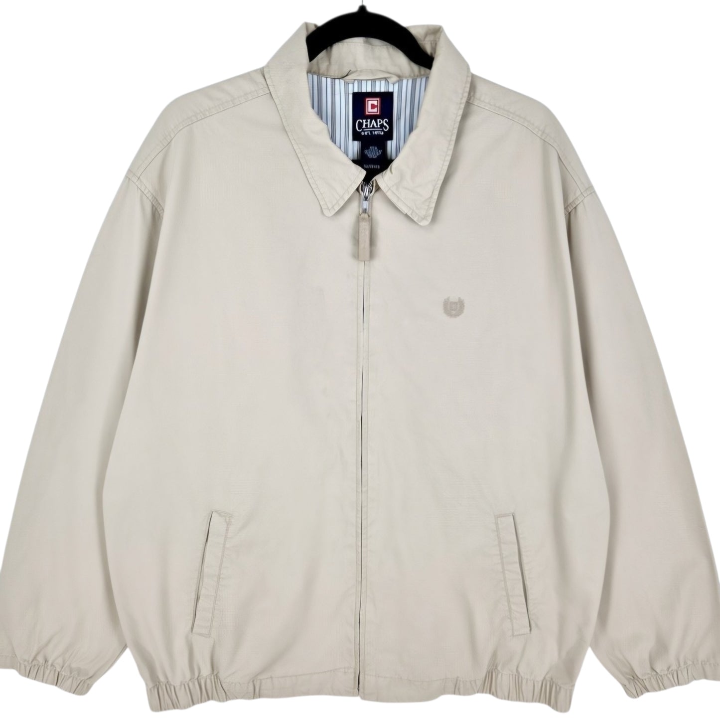 Vintage Chaps 2000's Cream Brown Collared Jacket Size XL