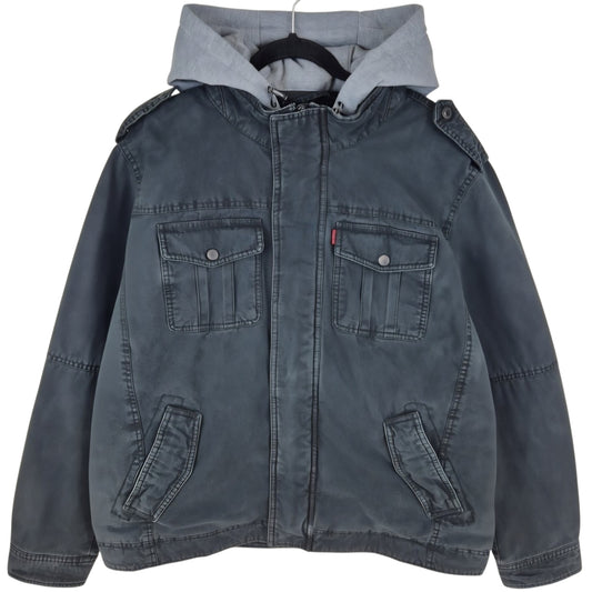 Levis Black Fleece Insulated Denim Jacket Size L