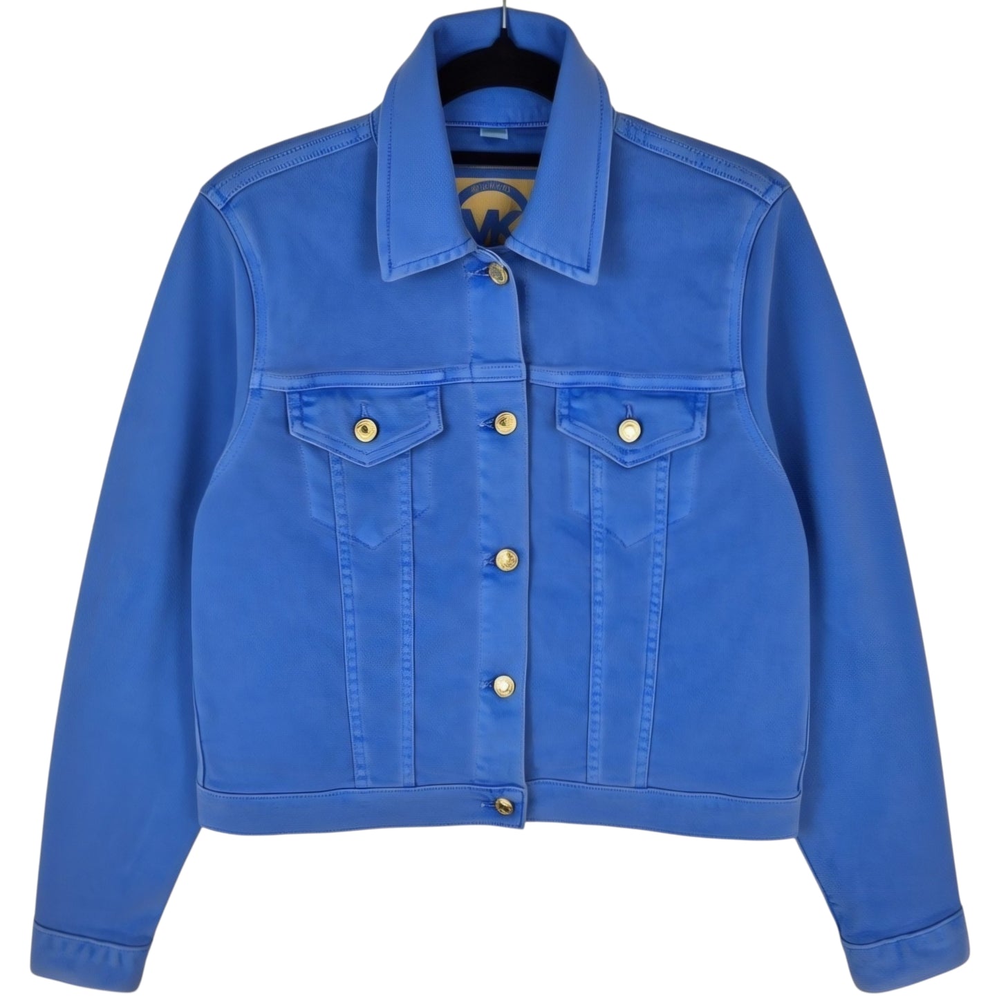 Michael Kors Womens Blue Stretch Denim Jacket Size M
