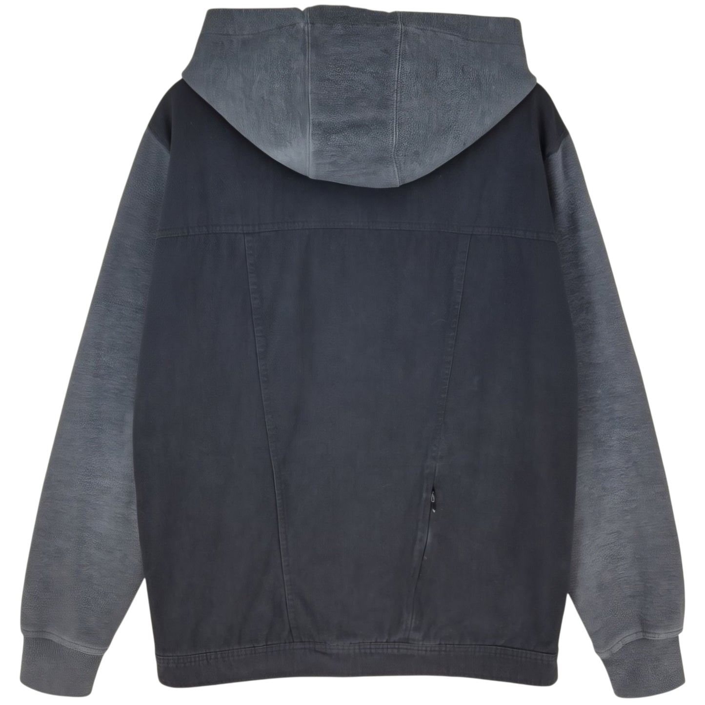 Quiksilver Black & Grey Hooded Button Jacket Size M