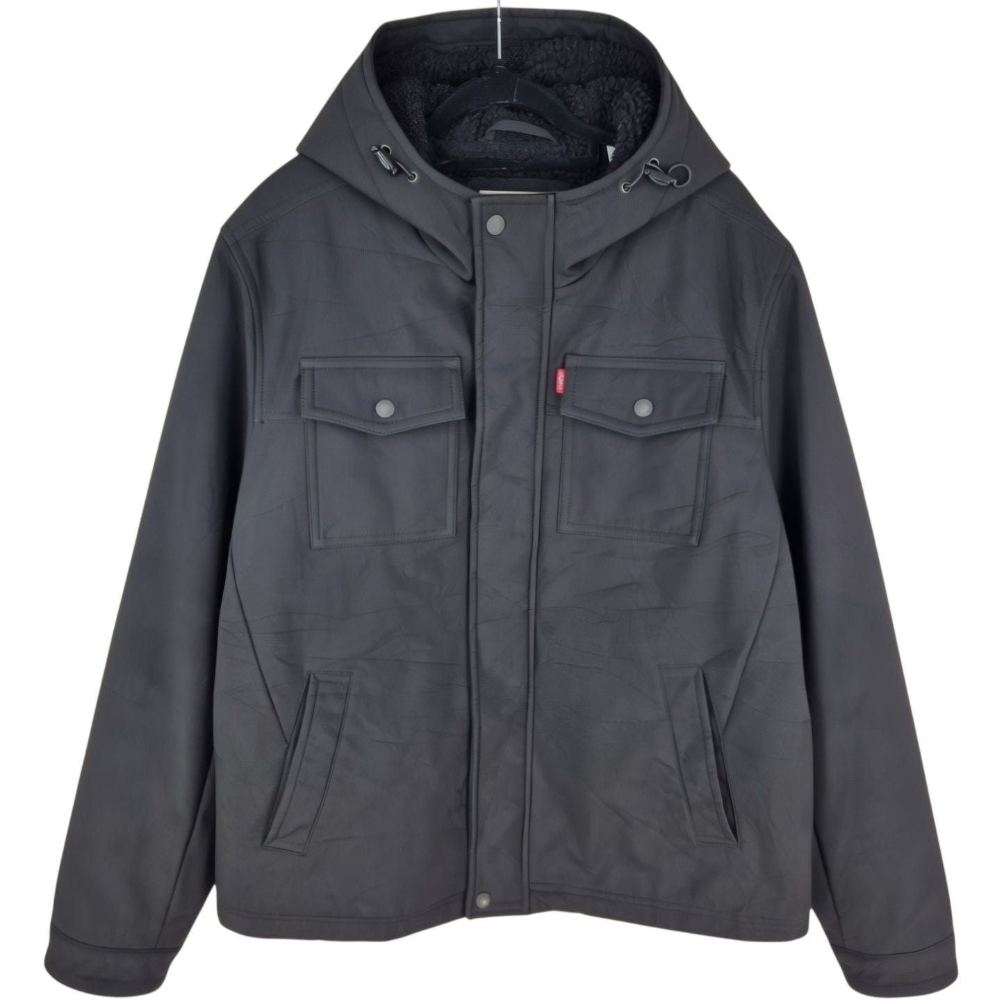 Levis Black Fleece Insualted Heavy Quilted Jacket Size L