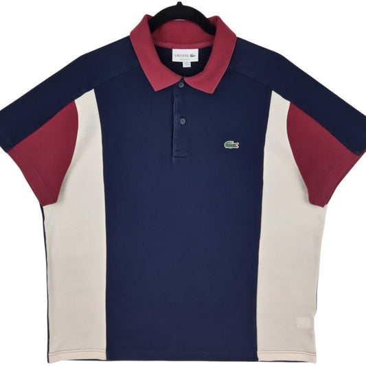 Lacoste Blue White & Burgundy Polo Shirt Size 2XL