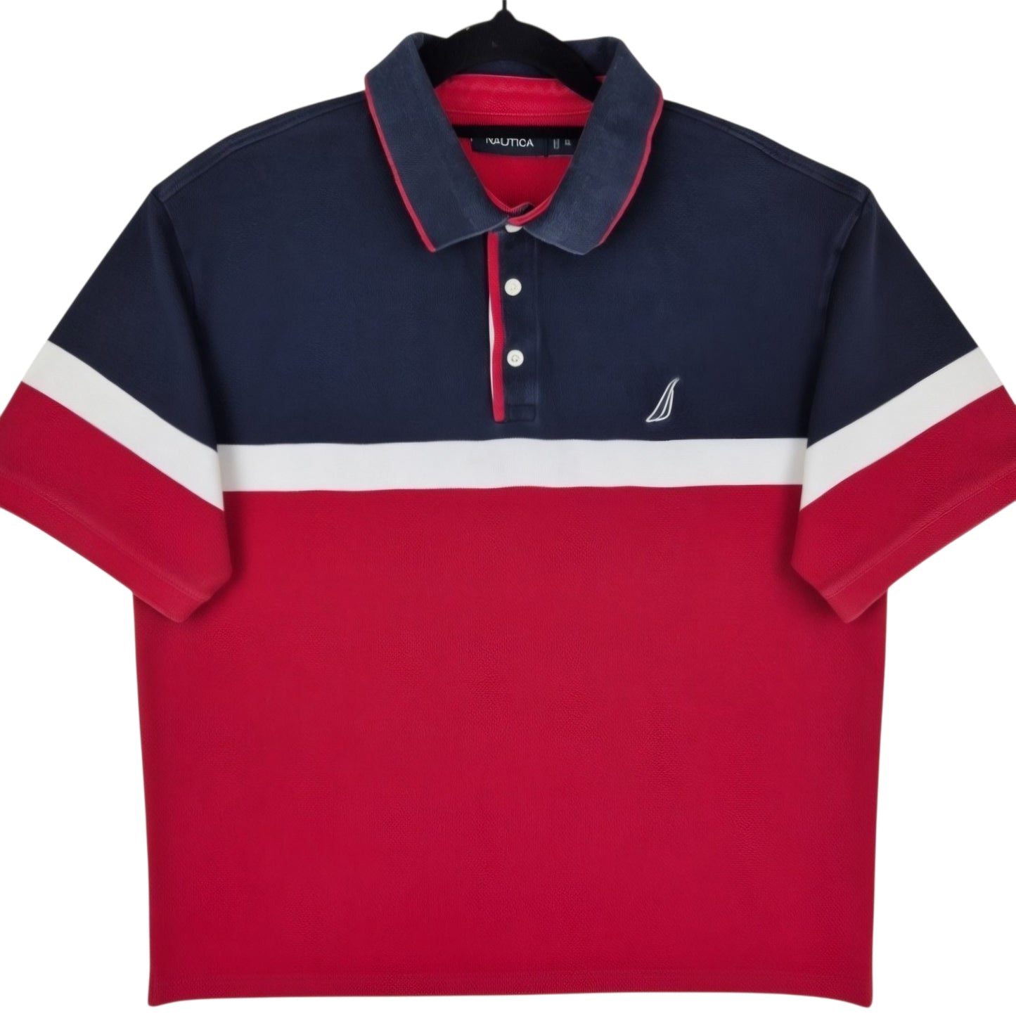 Nautica Red & Blue Polo Shirt Size XL