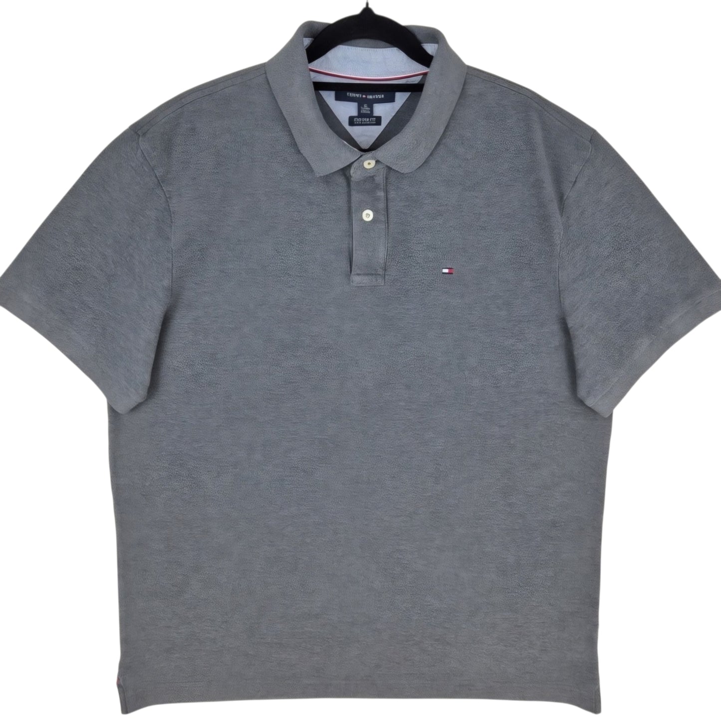 Tommy Hilfiger Grey Custom Fit Polo Shirt Size XL