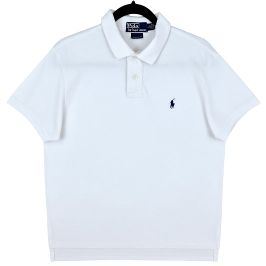 Vintage Polo Ralph Lauren 90's White Custom Fit Polo Shirt Size L