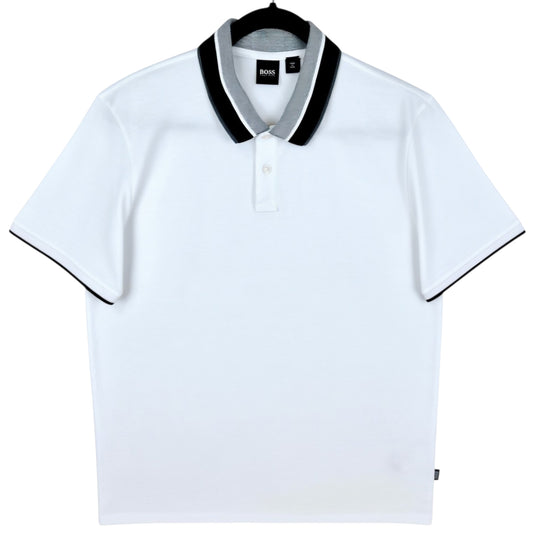 Hugo Boss White Stretch Cotton Polo Shirt Size XL