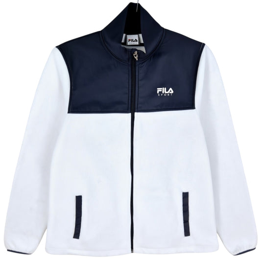 FILA Sport Womens White Fleece Zip Jumper Size S
