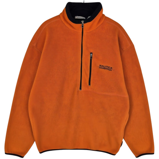 Vintage Nautica Competition 90's Orange Fleece Zip Jumepr Size L