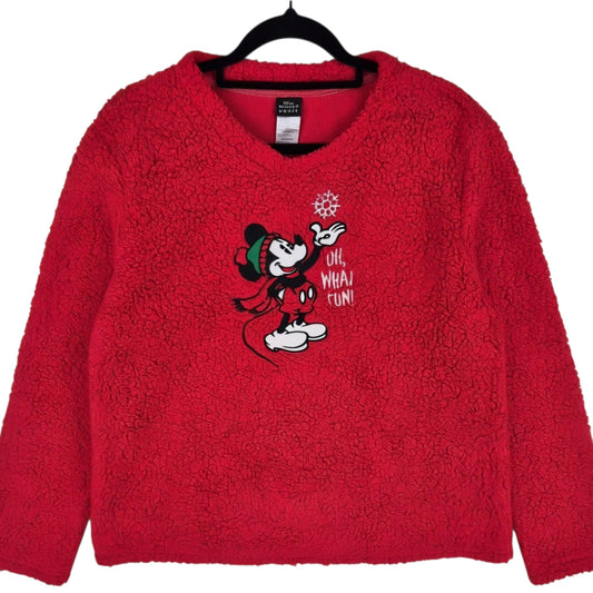 Disney Sleepwear Womens Red Mickey Mouse Fleece Jumper Size S