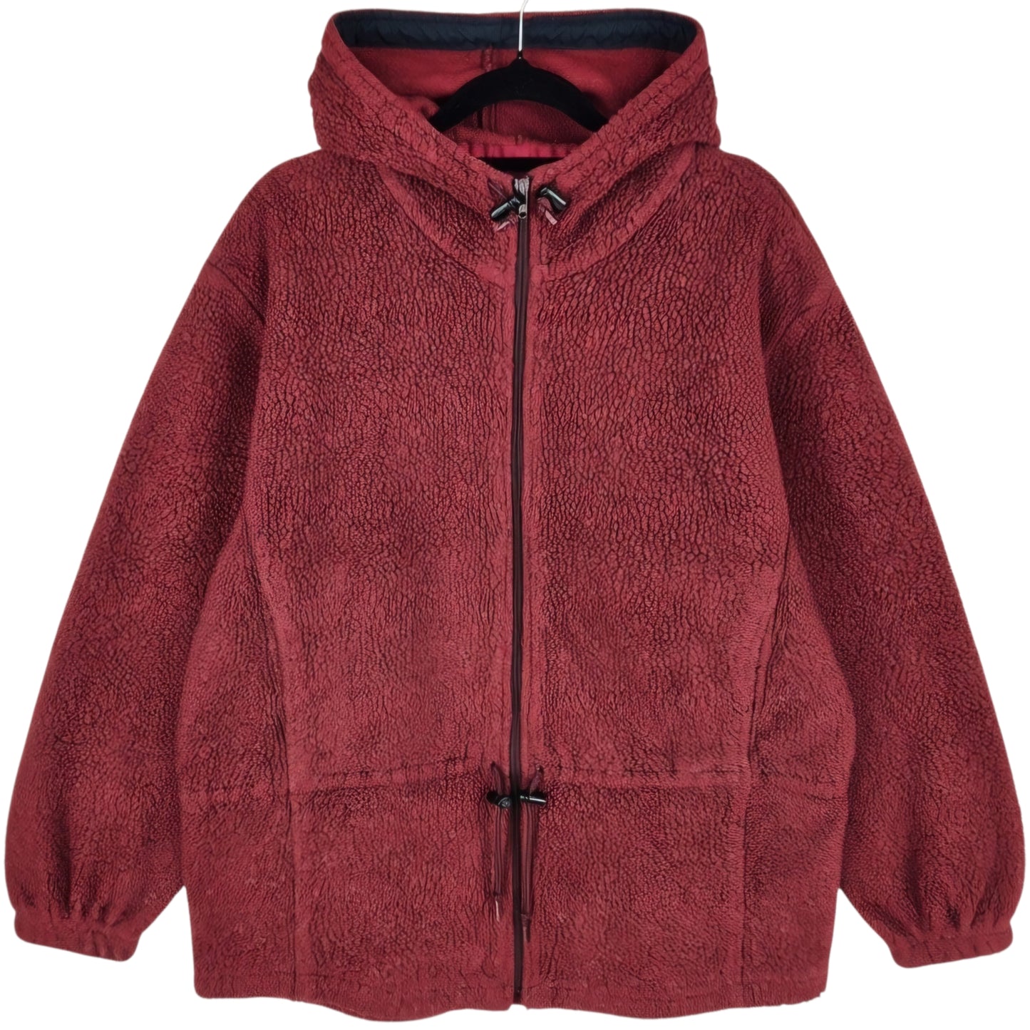 Vintage Woolrich 90's Burgundy USA Made Fleece Jumper Size L