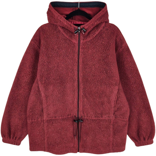 Vintage Woolrich 90's Burgundy USA Made Fleece Jumper Size L