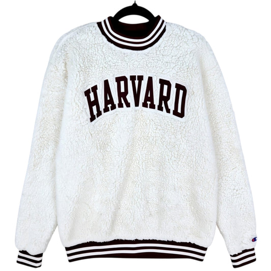 Champion Harvard White Embroidered Fleece Jumper Size S