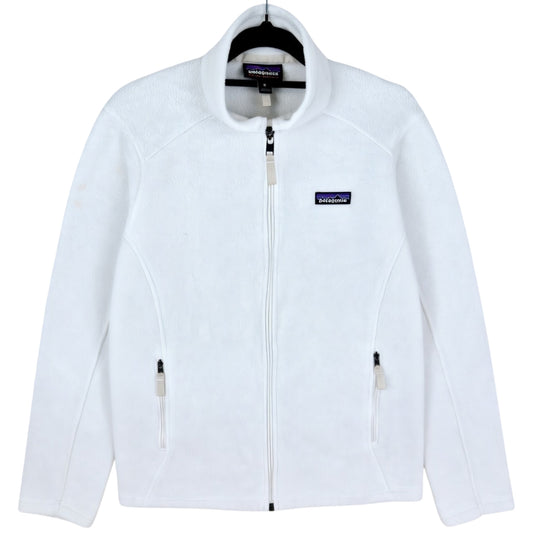 Patagonia Womens White Fleece Zip Jumper Size M