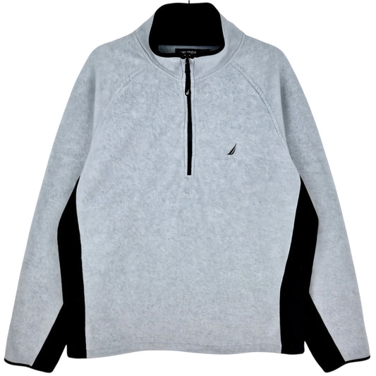 Nautica Light Grey Quarter Zip Fleece Jumper Size XL