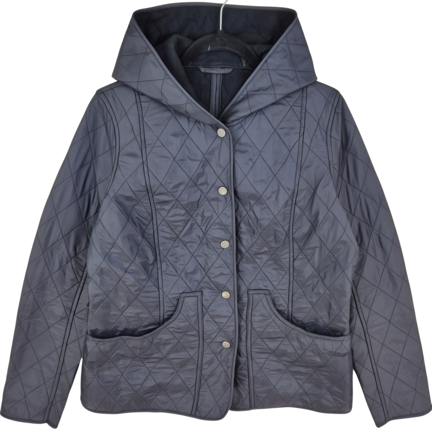 Barbour Womens Black Fleece Insulated Padded Button Jacket Size M