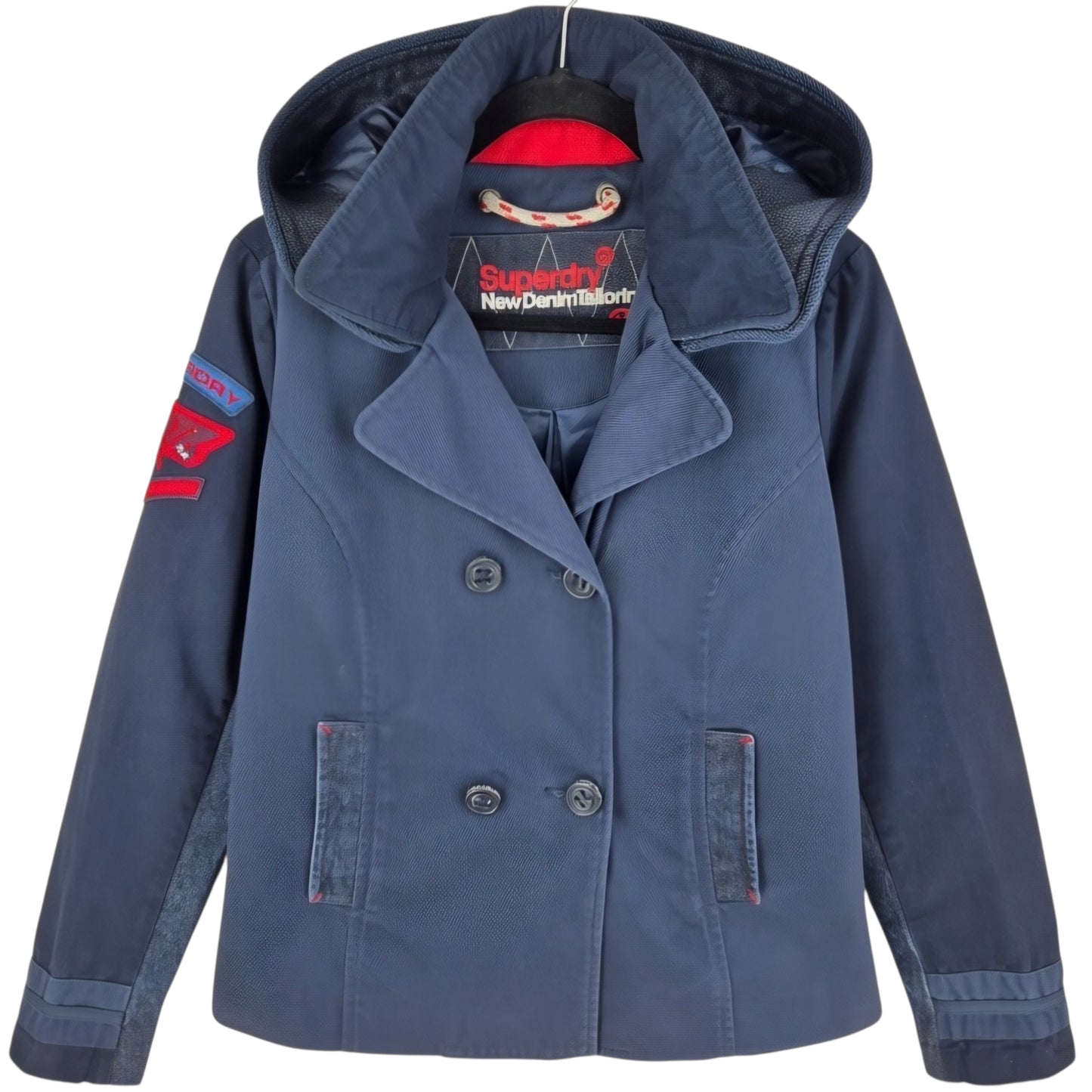 Superdry Dark Blue Button Denim Jacket Size M