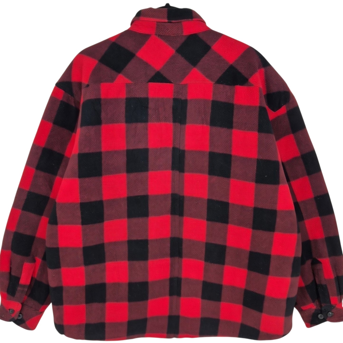 Dickies Black & Red Checkered Quilted Fleece Button Jacket Size 2XL