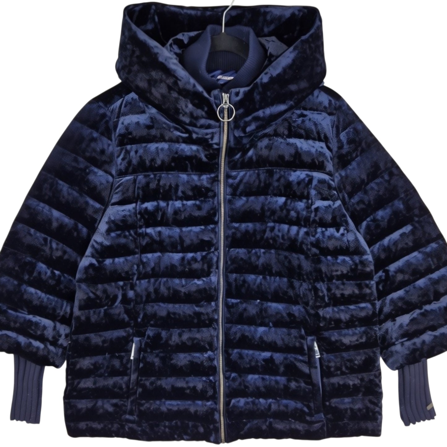 DKNY Sport Womens Dark Blue Heavy Premium Down Velvet Jacket Size XL