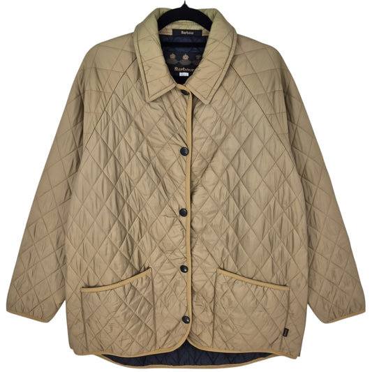 Barbour Womens Light Brown Padded Button Jacket Size XL