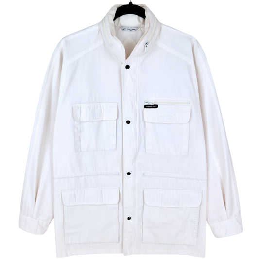 Vintage Members Only White Light Trench Coat Jacket Size S