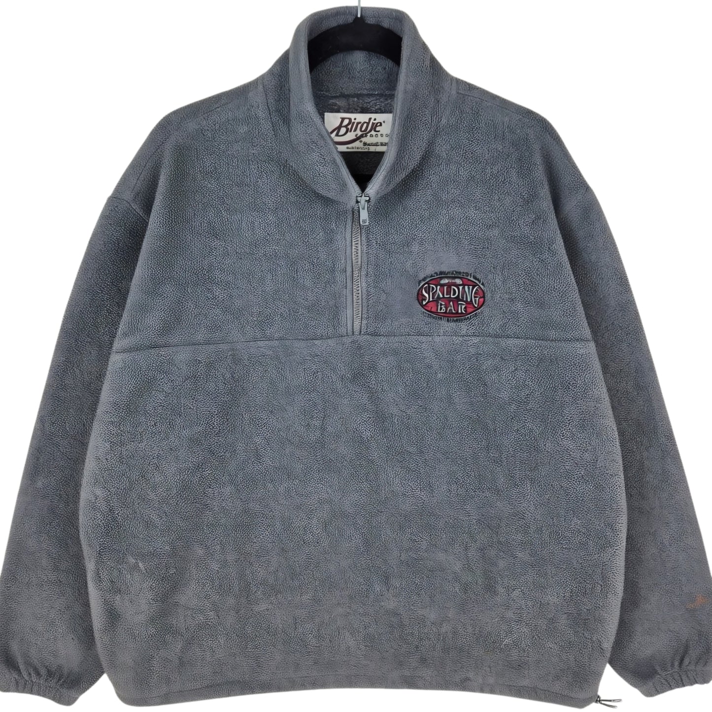 Vintage Spalding Bar Minnesota Grey Quarter Zip Fleece Jumper Size XL
