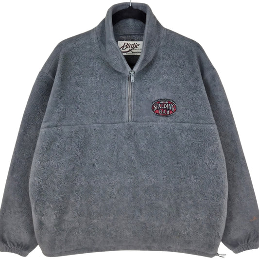 Vintage Spalding Bar Minnesota Grey Quarter Zip Fleece Jumper Size XL