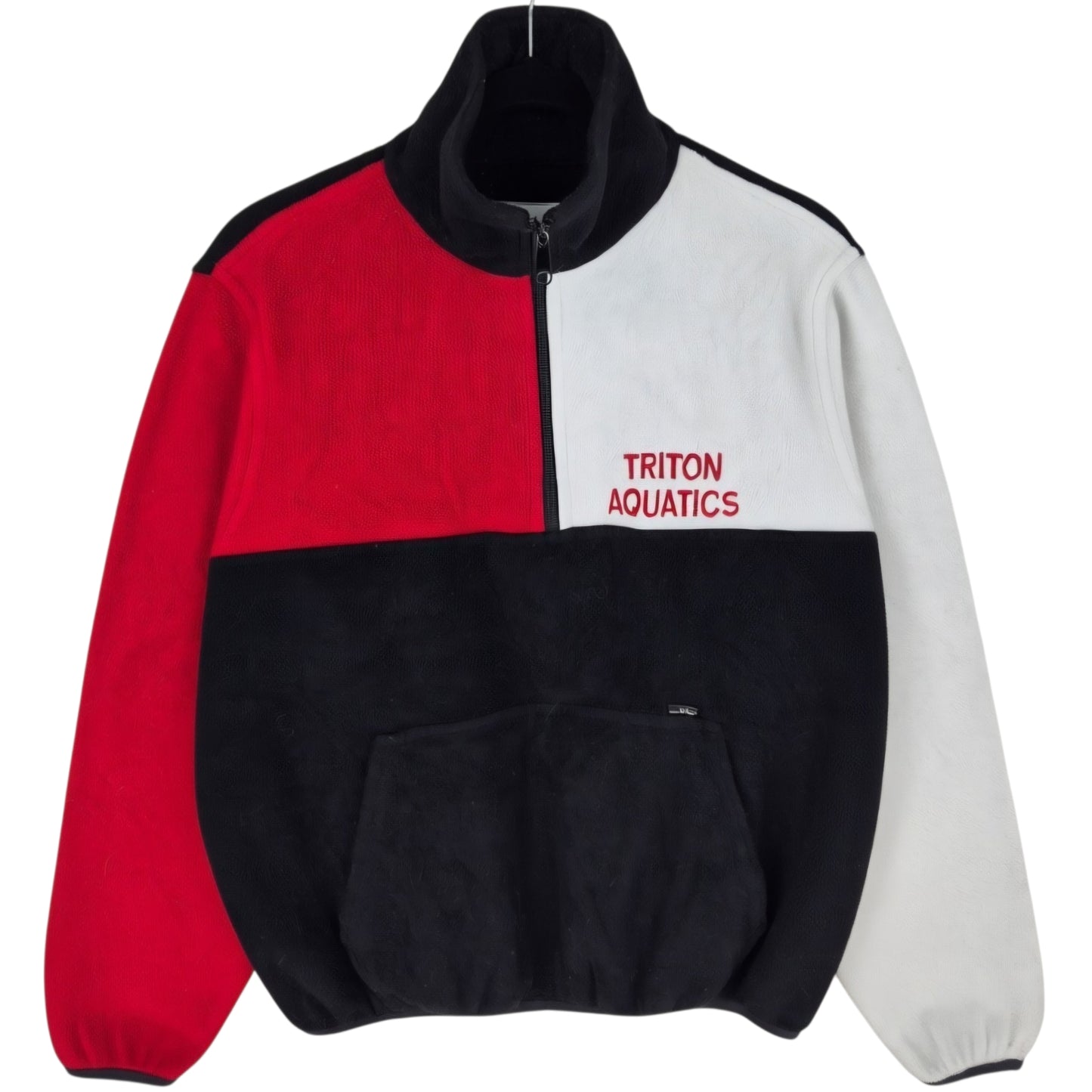 Vintage Triton Aquatics 80's Black Red & White Quarter Zip Fleece Jumper Size M