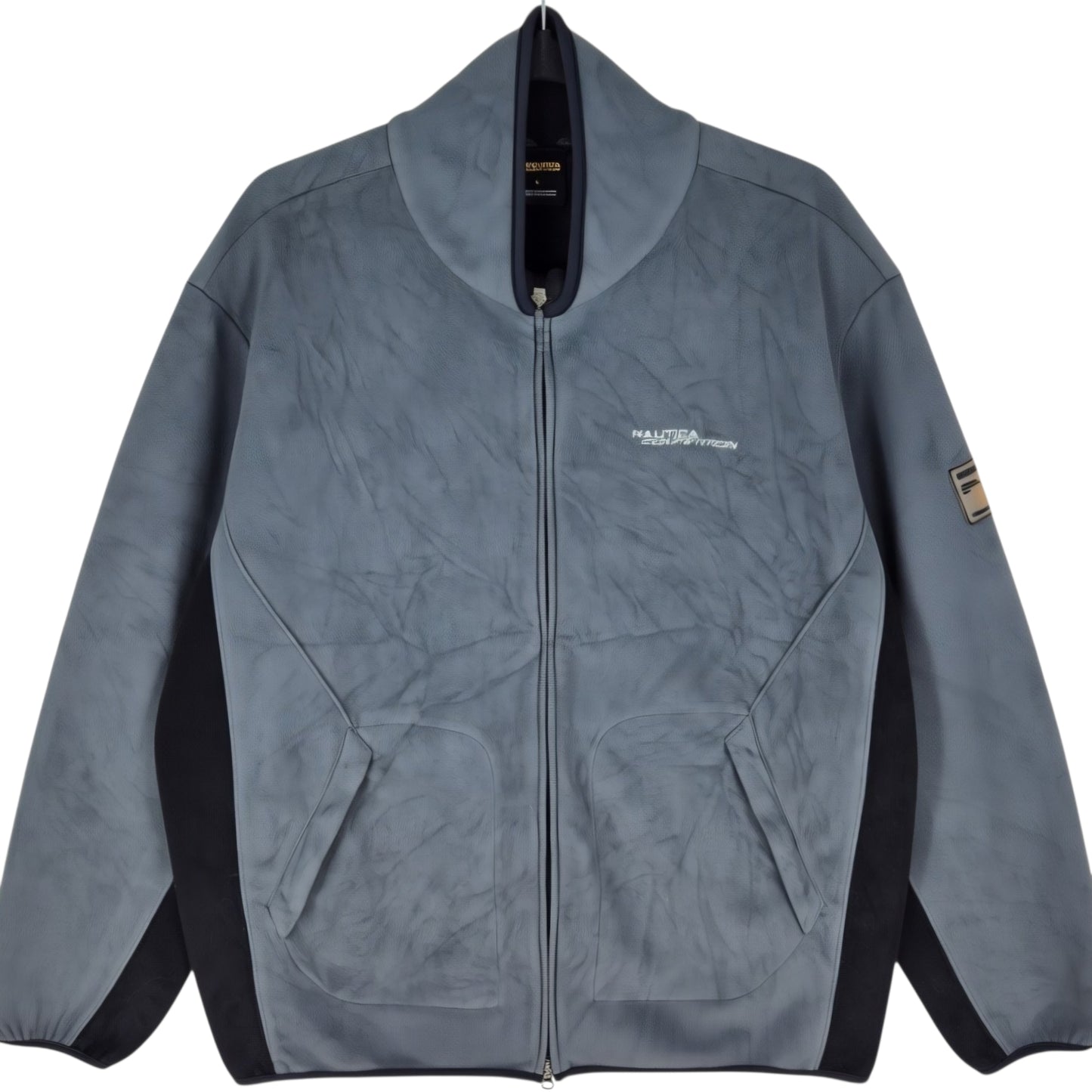 Vintage Nautica Competition Grey Fleece Zip Jumper Size L